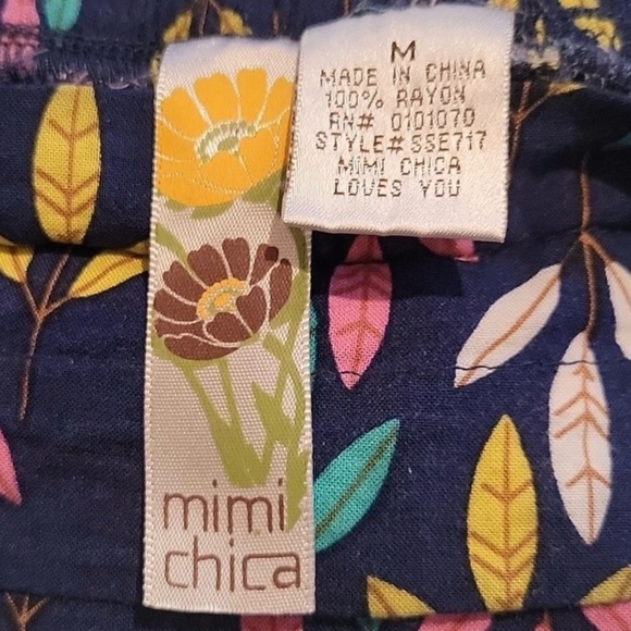 Mimi Chica Multicolor Leaf Print Mini Skirt Size M - Picture 4 of 5